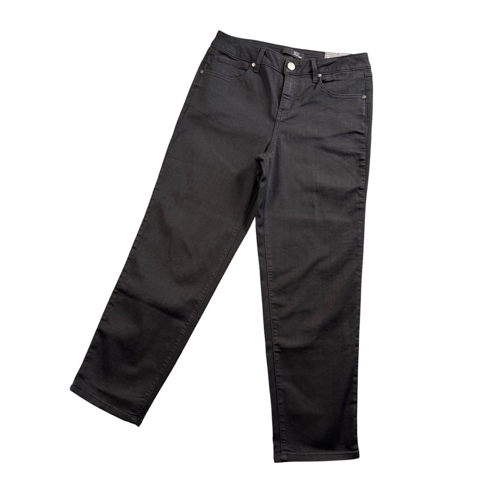 1822 Denim Ankle Straight Jeans Womens 10 Black Stretch Repreve Sustainable NWT